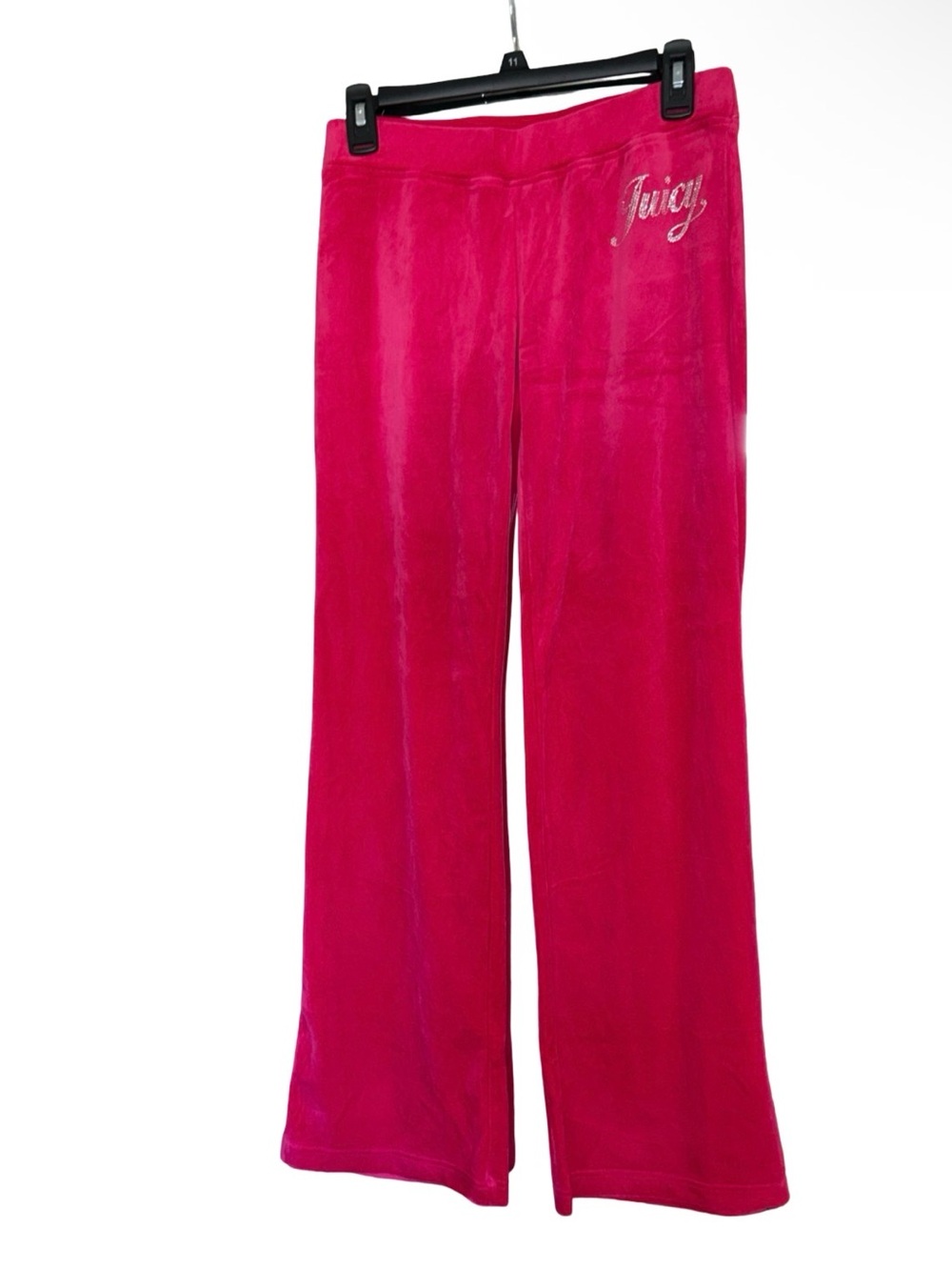 JUICY COUTURE VIXEN PINK BLING RHINESTONE SCRIPT VELOUR TRACKSUIT SWEATSUIT NWT - Picture 4 of 16
